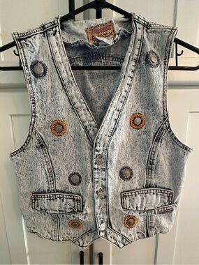 Vintage 90s Jordache Acid Wash Denim Vest
